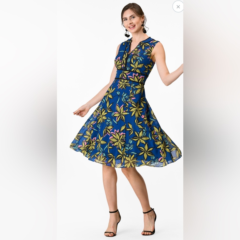 Floral Blue Dress